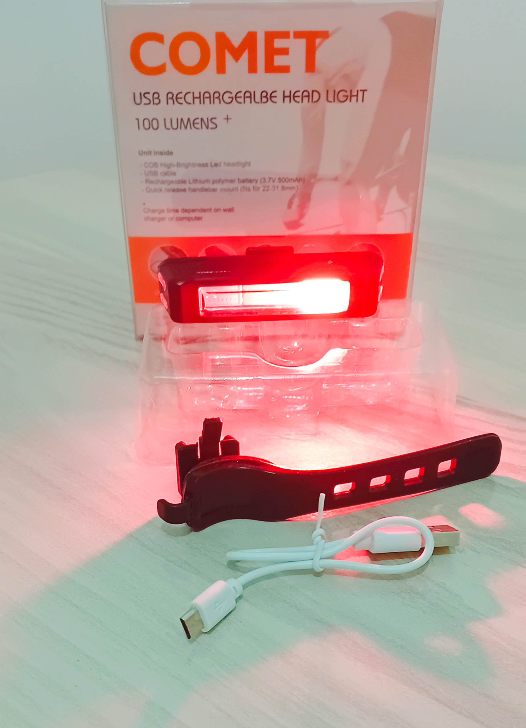 چراغ خطر شارژی پلیسی دوچرخه ۳ لامپ