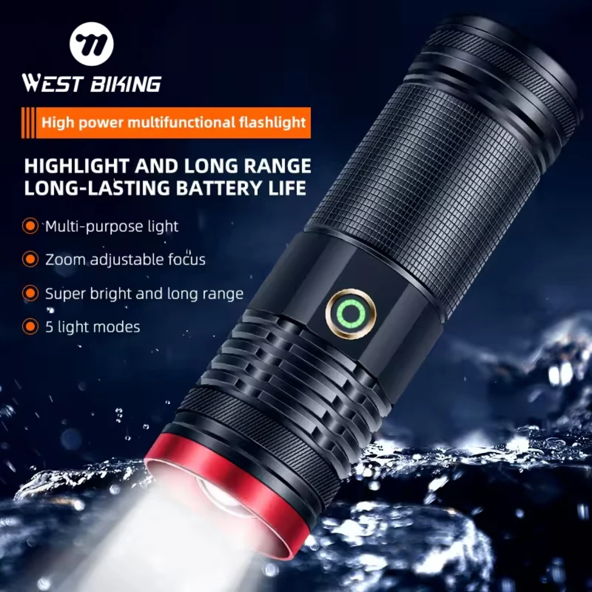 چراغ دستی ۲۰۰۰ لومن west biking